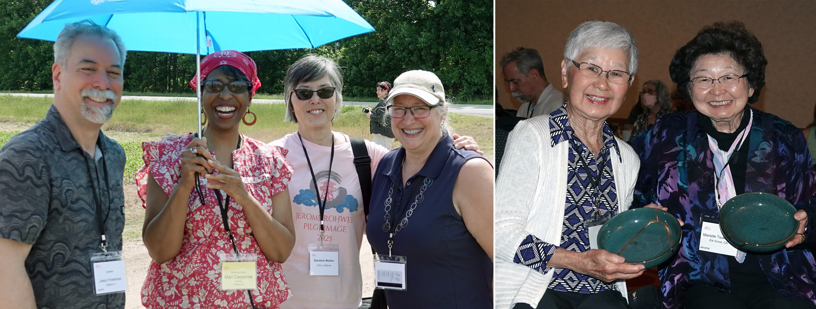 4 pilgrims at Jerome and 2 survivors at closing dinner